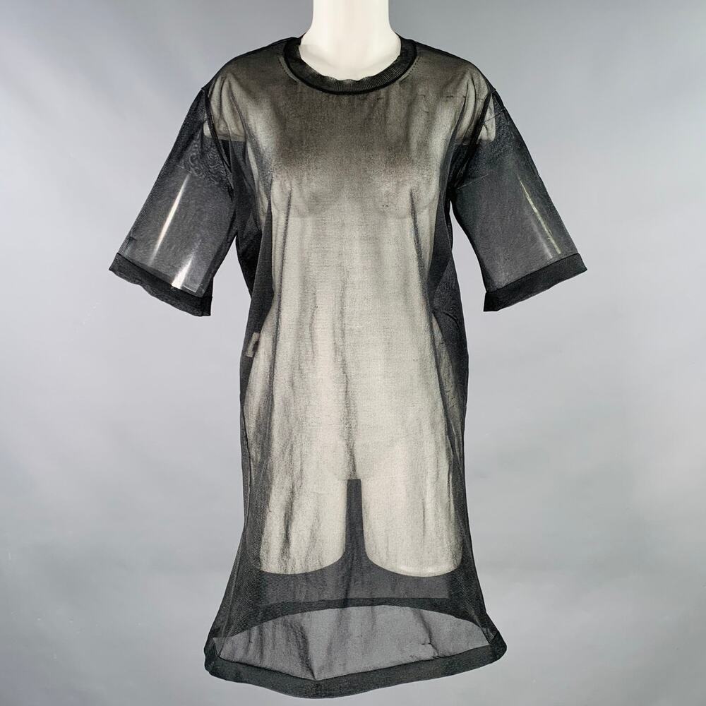 CALVIN KLEIN COLLECTION Size XS Wilson Black Mesh T-Shirt Dress
